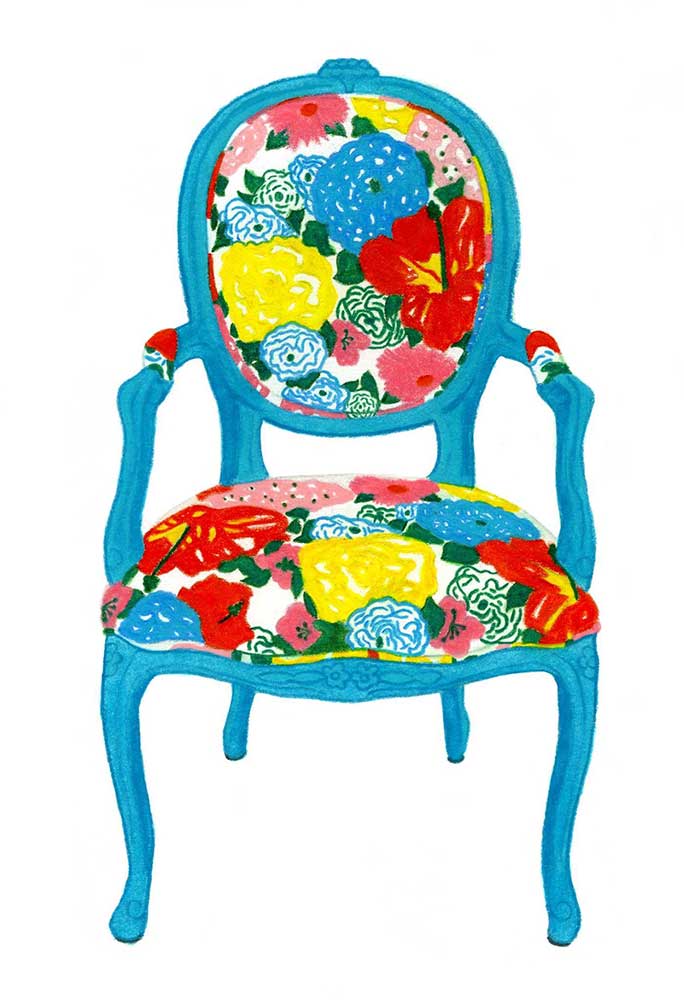 Floral Print Chair Marker Comp